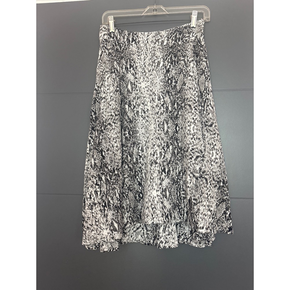 Saks Fifth Avenue Midi Skirt Snakeskin Print Ruffle Hem